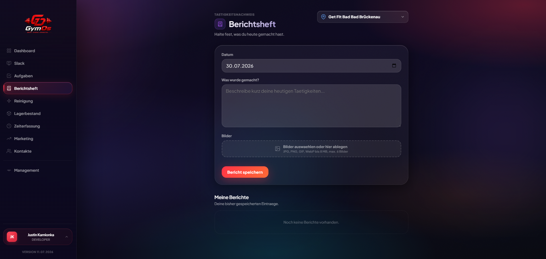 GymOS Berichtsheft